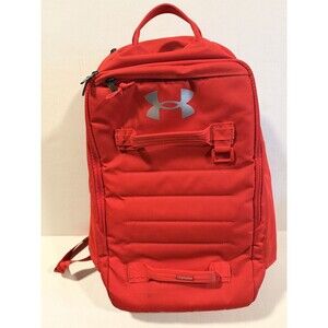 Under Armour Contain Backpack Red UA Storm Laptop Sleeve Padded Straps Travel